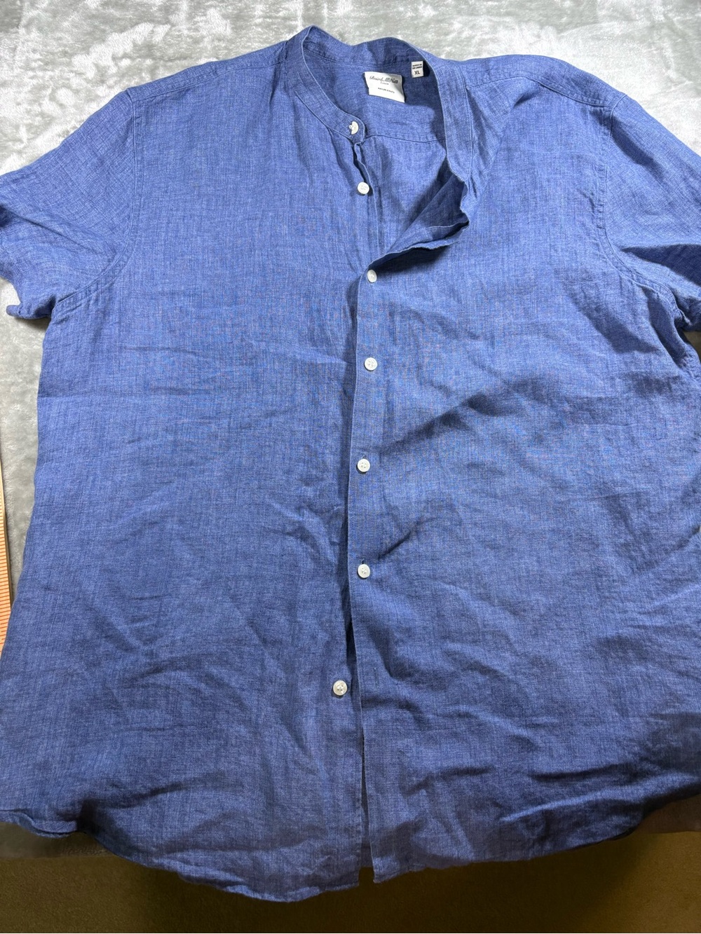 Murano 100% Linen Baird McNutt Short Sleeve Button Down XL